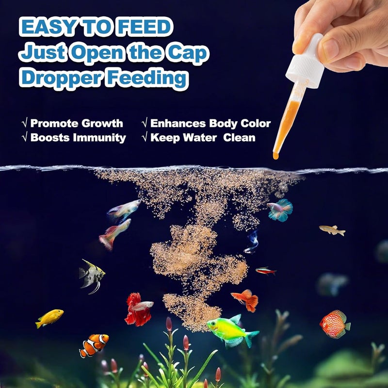 yizeril Instant Baby Brine Shrimp Fish Food - No Hatch High Protein Fry Food for Betta Guppy Discus Tropical Fish Saltwater & Freshwater Aquarium(50ml) - Image 5